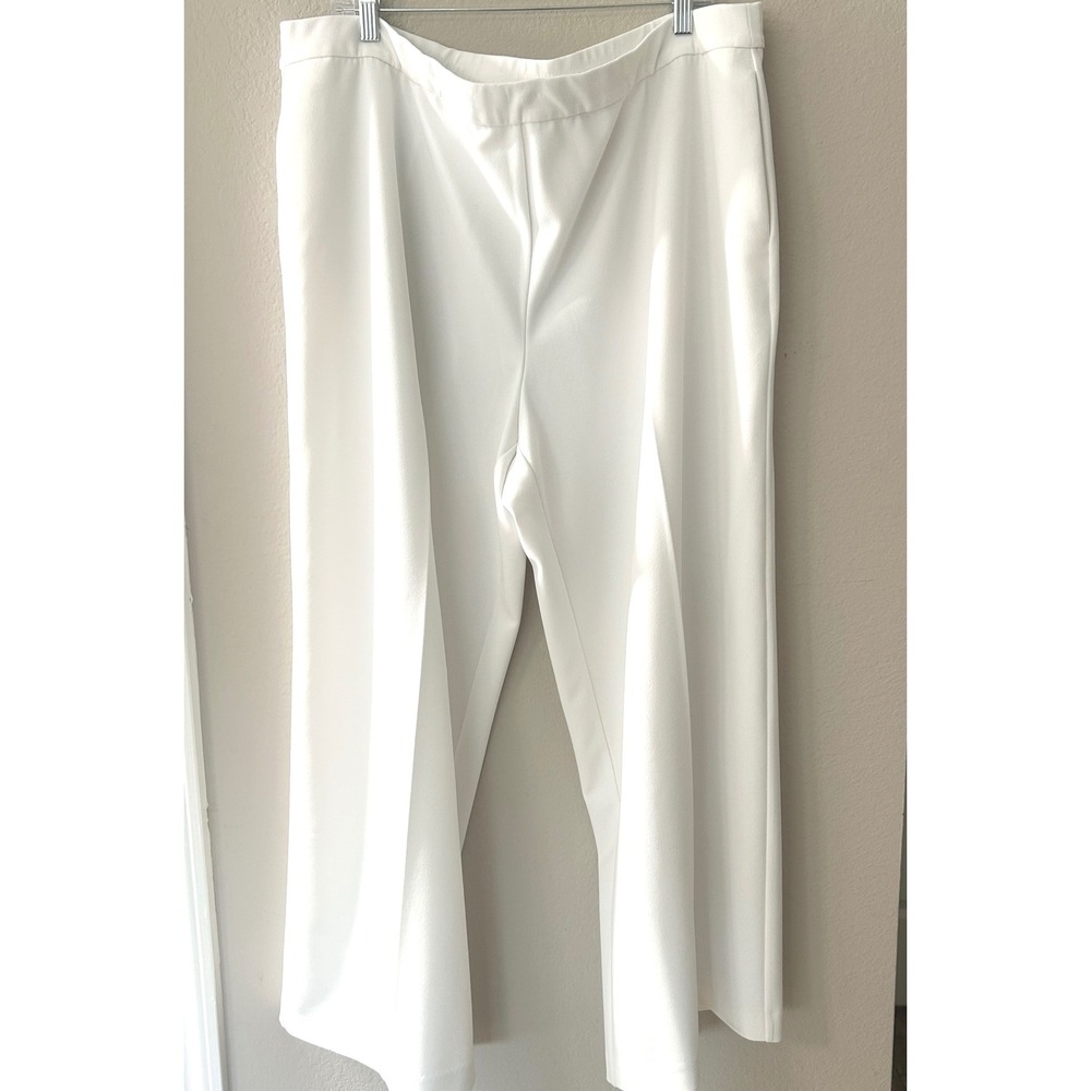 Dennis by Dennis Basso Ivory Wide Leg Pants Petite 1XP White A346661